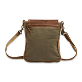 Canvas Bag-Leather Flap Sling Bag