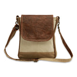 Canvas Bag-Leather Flap Sling Bag