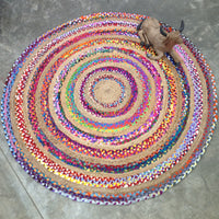 Jute & Chindi Round Rug - 150cm D