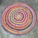 Jute & Chindi Round Rug - 150cm D