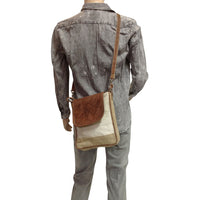 Canvas Bag-Leather Flap Sling Bag